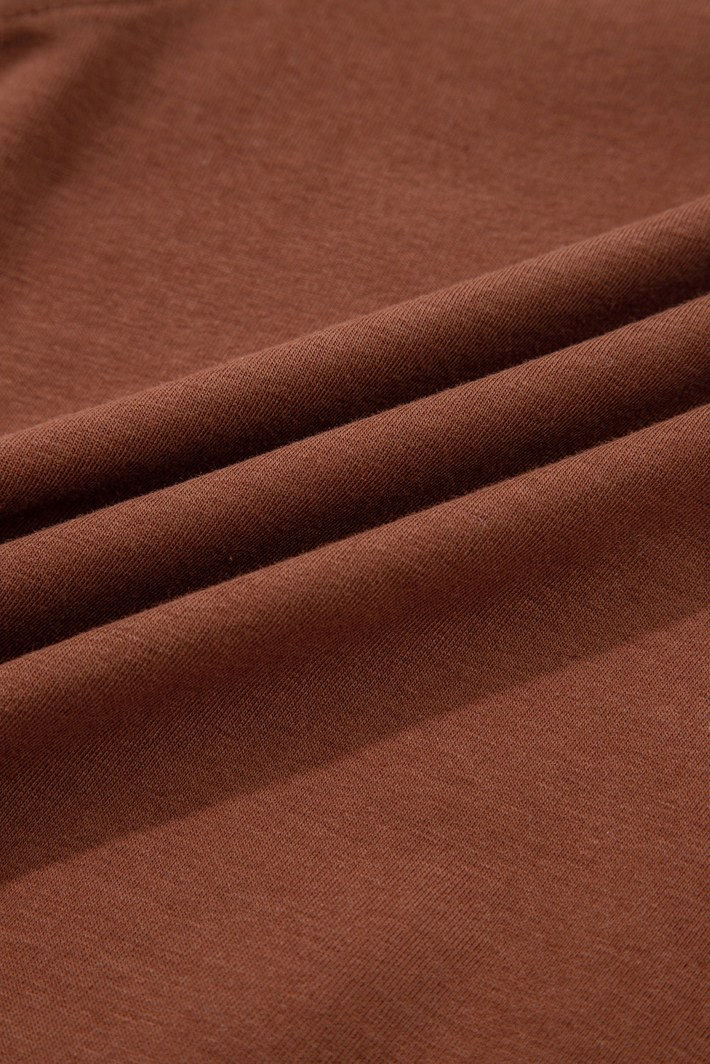 Chestnut Raw Seam Detail Solid Color Long Sleeve Top
