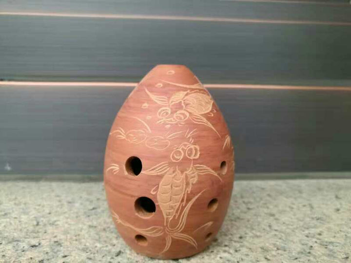 seven star Ancient Xun Musical Instrument, Eight Hole Taoxun Pear Shaped Taoxun Musical Instrument