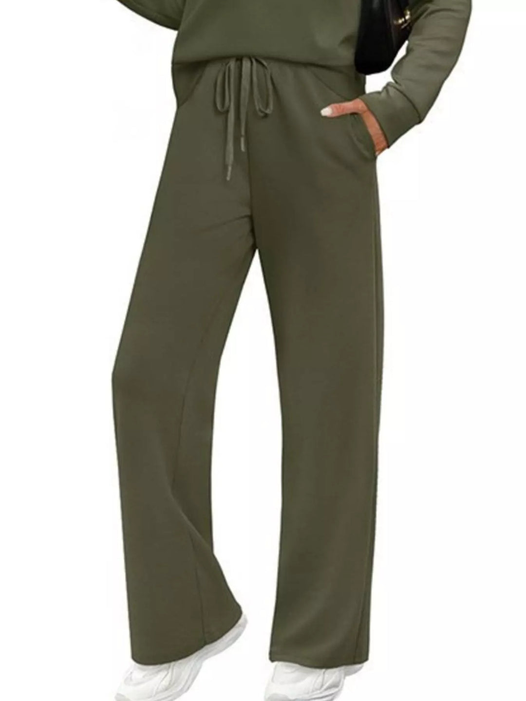 Full Size Long Sleeve Round Neck Top and Pants Set Plus Size