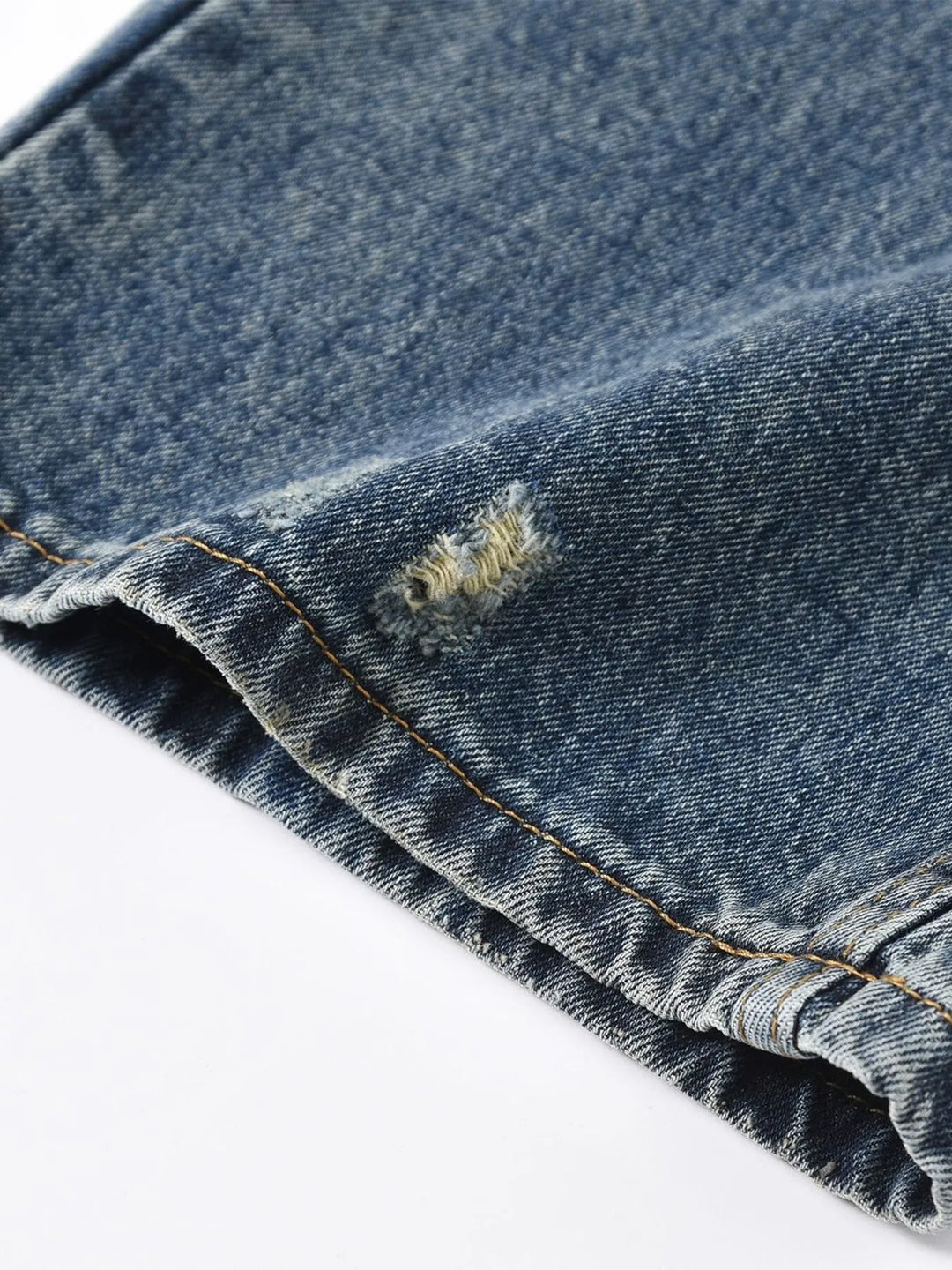 Men's Distressed Bleached Loose Fit Jeans