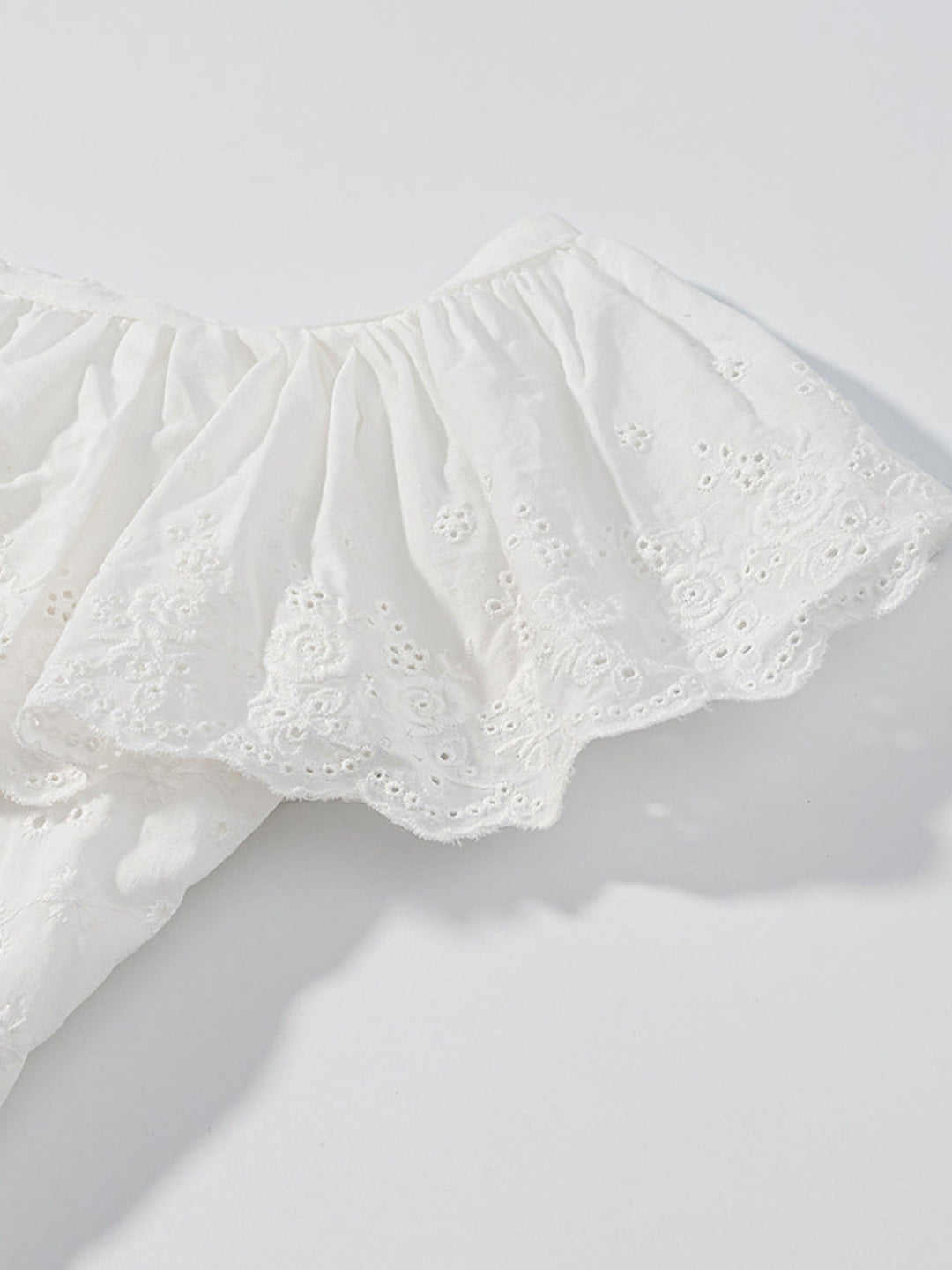 Lace Up Back Eyelet Ruffle Trim Tank