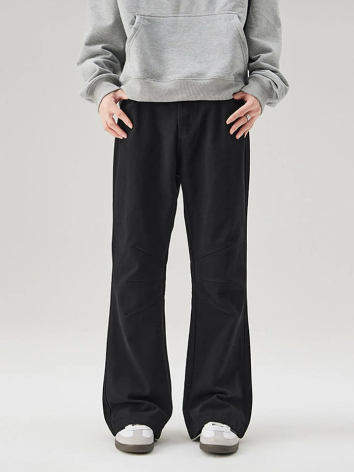 Men's High Waist Ruched Bootcut Baggy Pants