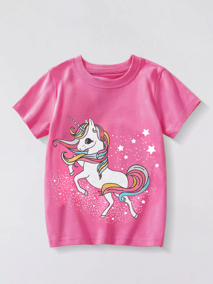 Children's Unicorn Graphic Short Sleeve T-Shirt