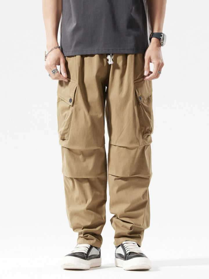 Men's Full Size Loose Fit Multi-Pocket Cargo Pants Plus Size