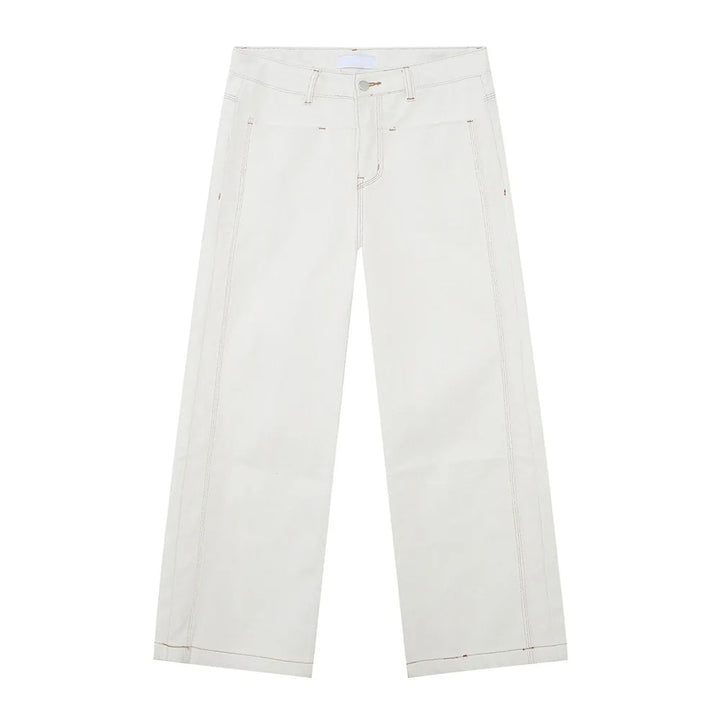 Straight Leg Jeans with Stitch Detail