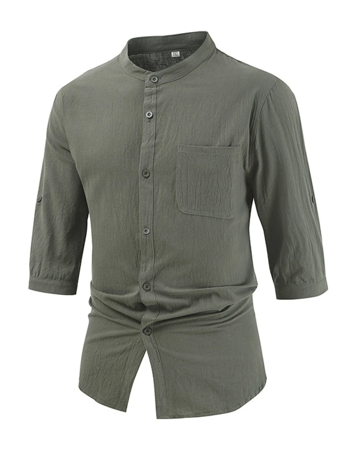 Men's Plus Size Button Down Half Sleeve Shirt