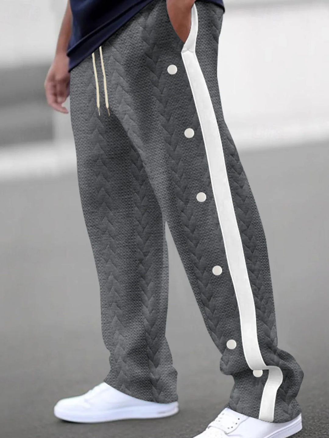 Men's Full Size Textured Drawstring Pants Plus Size