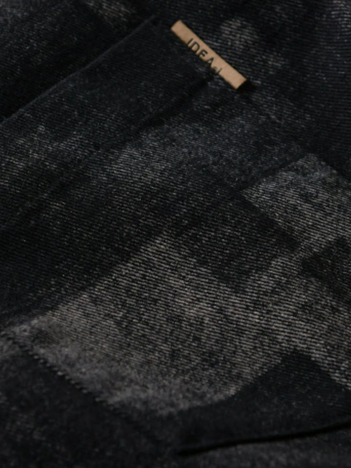 Men's Plus Size Vintage Plaid Button-Down Shirt