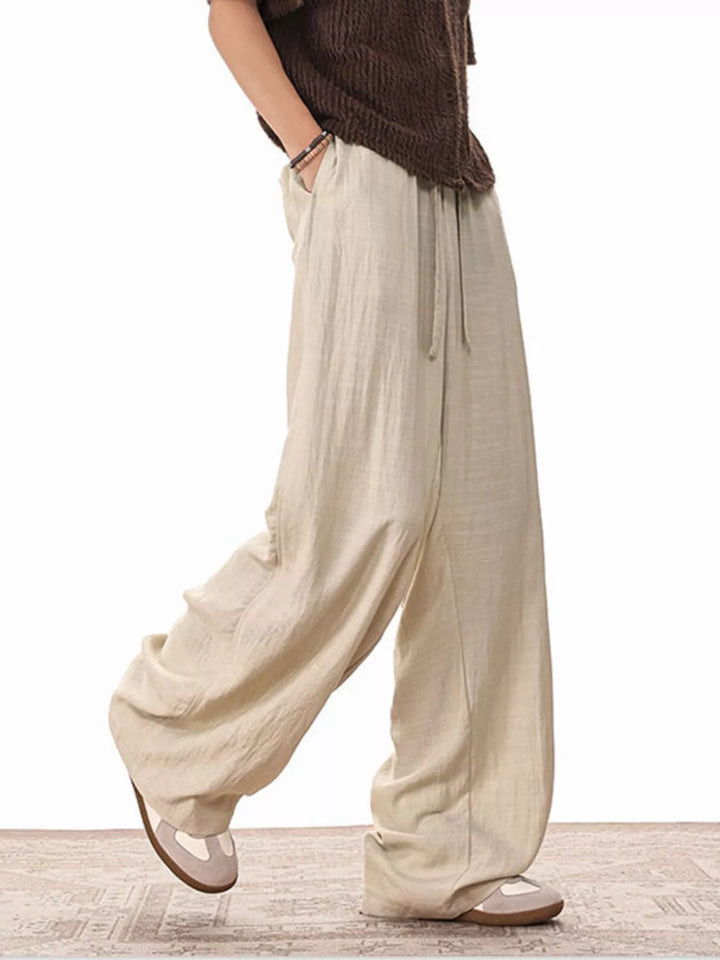 Men's Plus Size Wide Leg Drawstring Pants