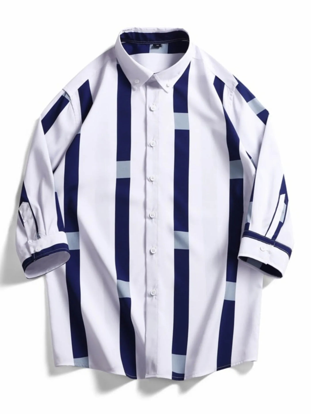 Men's Plus Size Striped Print Casual Shirt