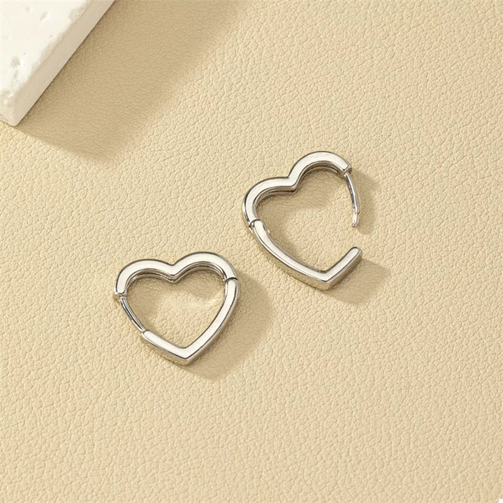 Alloy Heart Shape Hoop Earrings