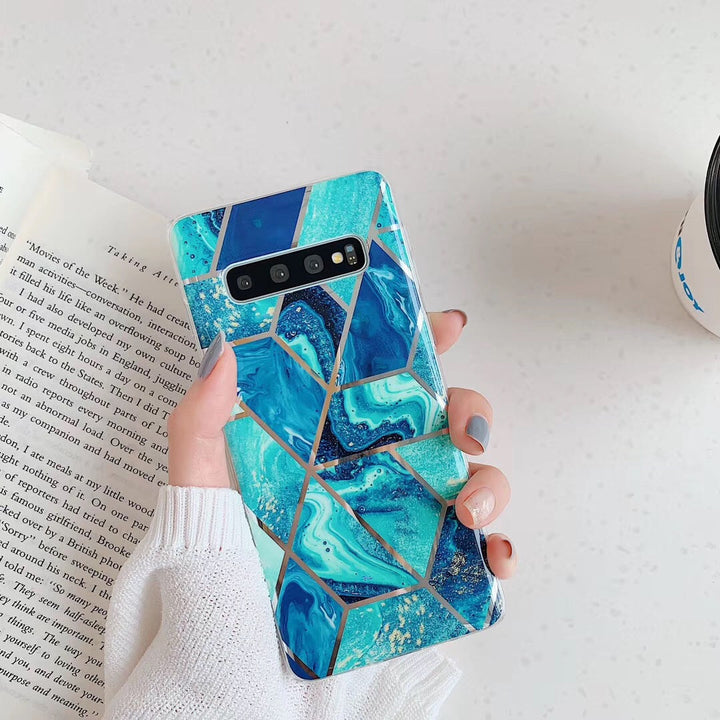 Electroplated mosaic marbled case