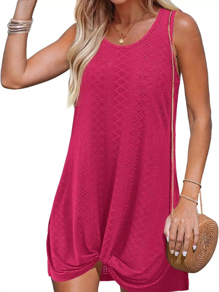 Sleeveless Knotted Hem Tank Dress