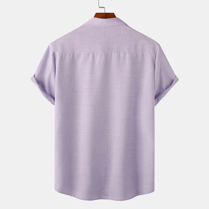 Men's Plus Size Casual Short Sleeve Button-Up Shirt