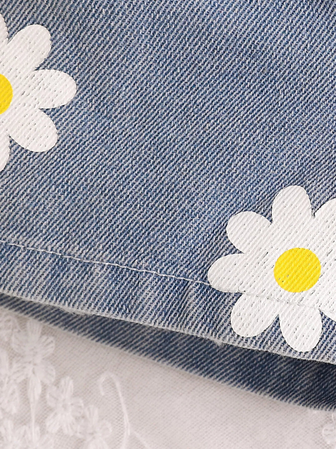 Children's Daisy Print Cami and Denim Shorts Set