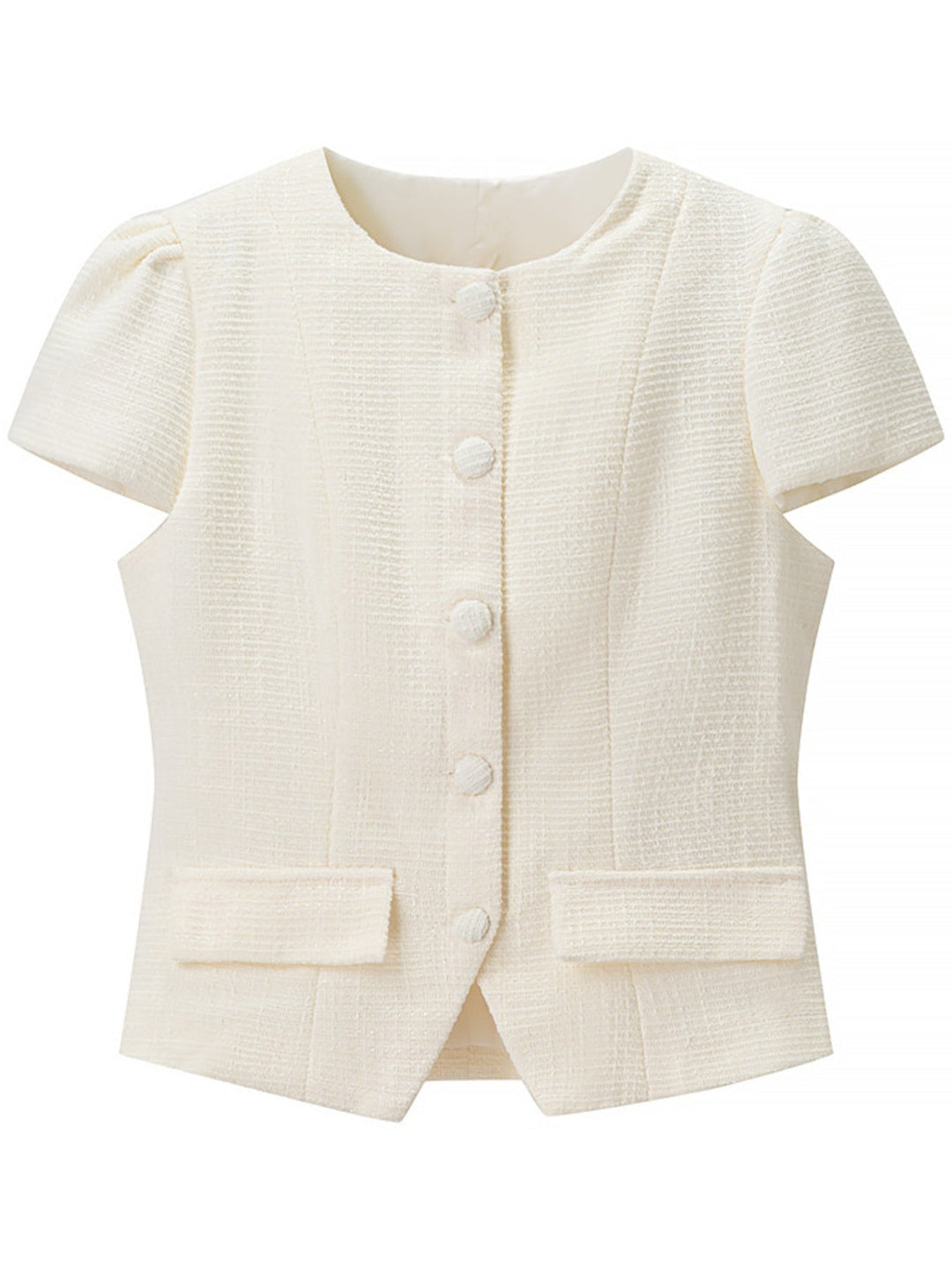 Button Up Short Sleeve Top and Bubble Hem Skirt Set