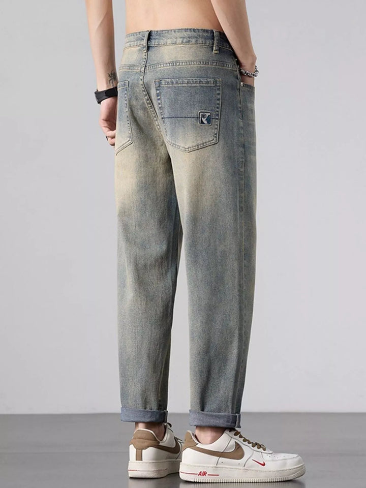 Men's Wash Straight Leg Jeans