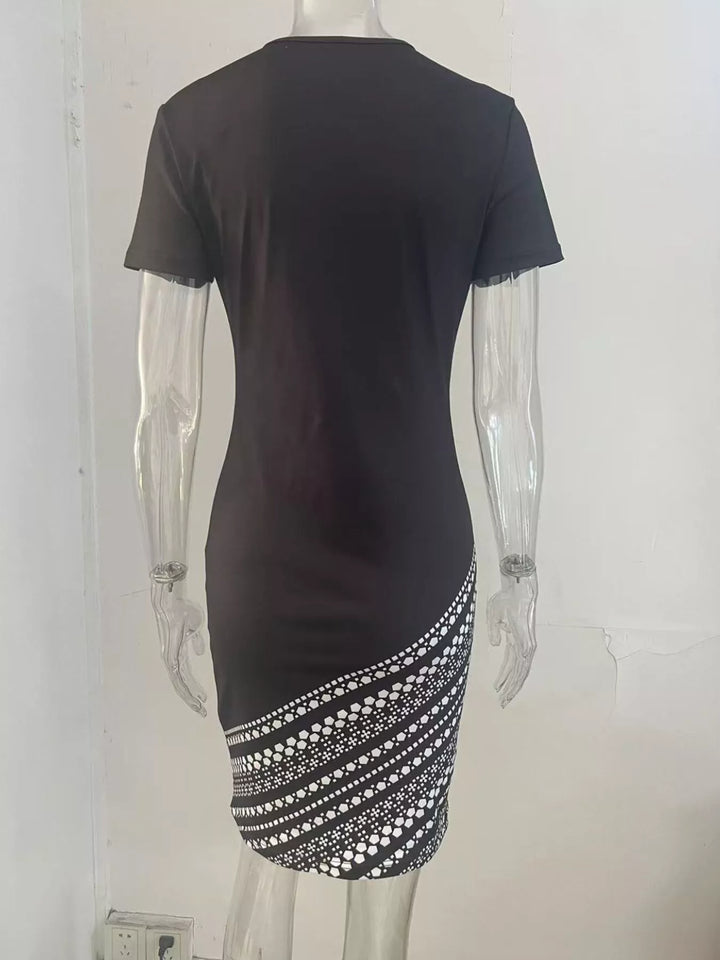 Round Neck Bodycon Mini Dress