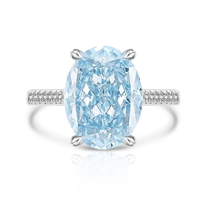 Female Versatile Casual Papalacha High Carbon Diamond Ice Flower Ring