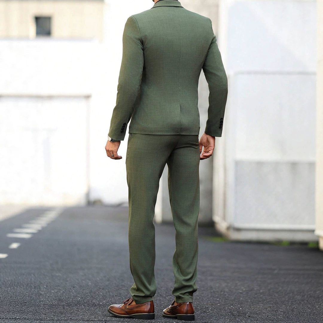 Mens Light-business Dark Green Suit Set