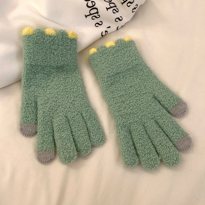 Winter Fingerless Knitted Gloves Touchscreen Warm Windproof