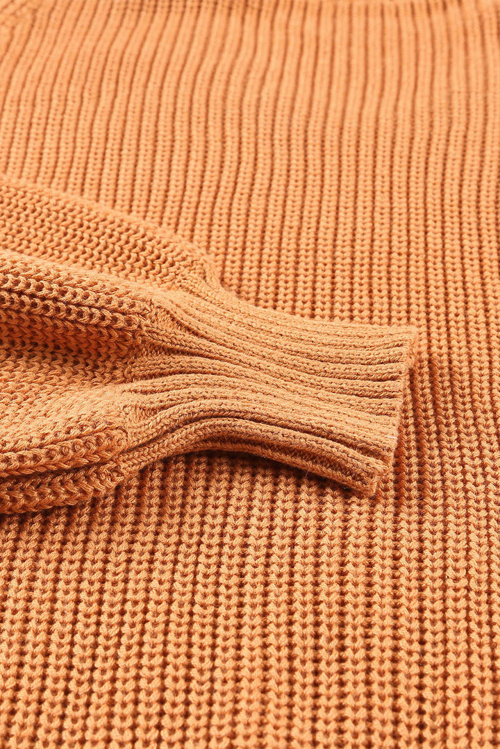 Back To School Sweater - Cutout Back Cold Shoulder Long Sleeve Sweater