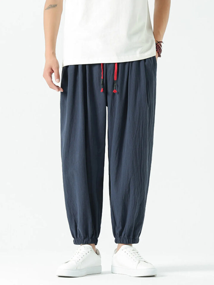 Men's Drawstring Wide Leg Relaxed Fit Pants
