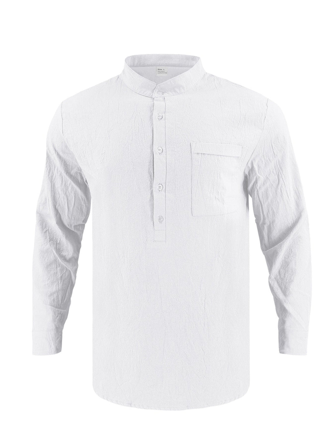 Men's Full Size Button Detail Long Sleeve Shirt Plus Size