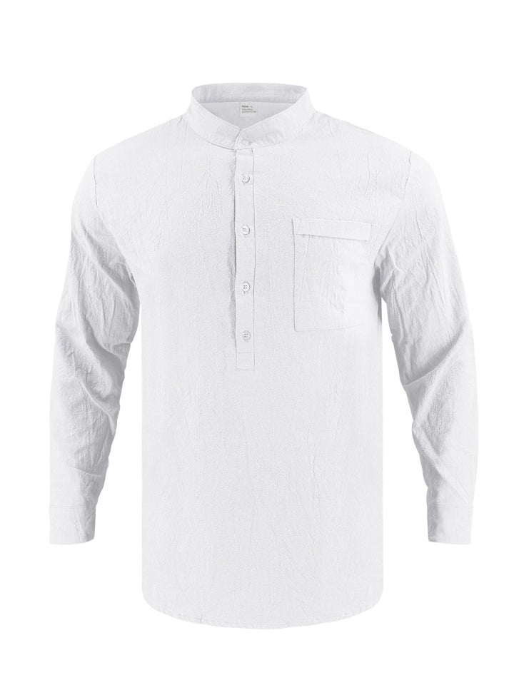 Men's Full Size Button Detail Long Sleeve Shirt Plus Size