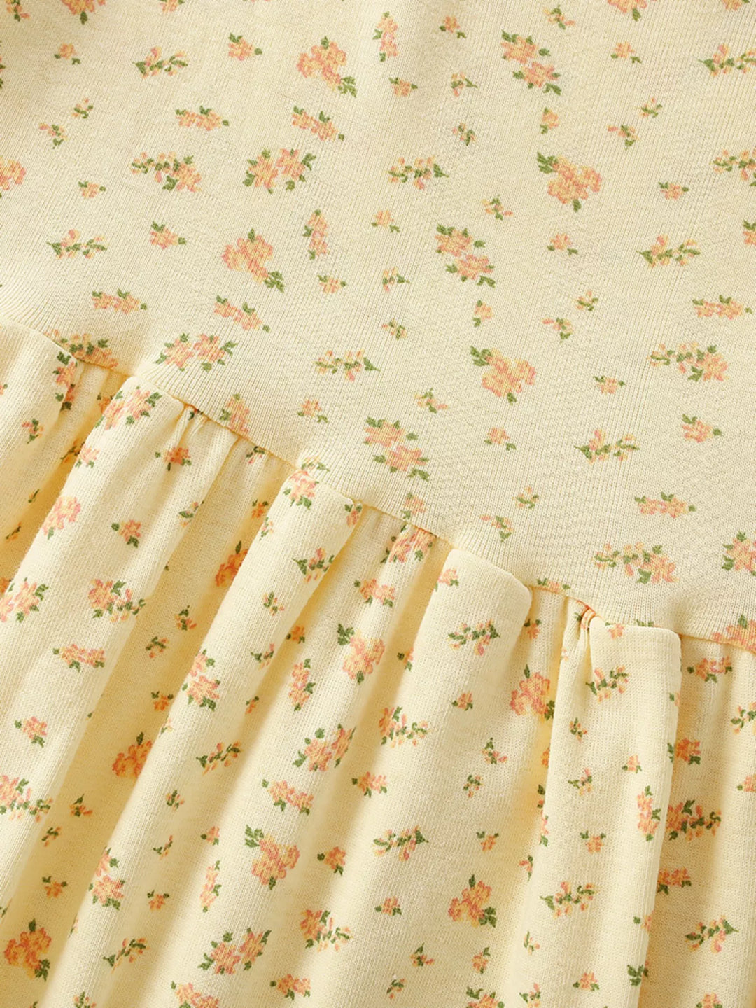 Children's Floral Print Short Sleeve Dress