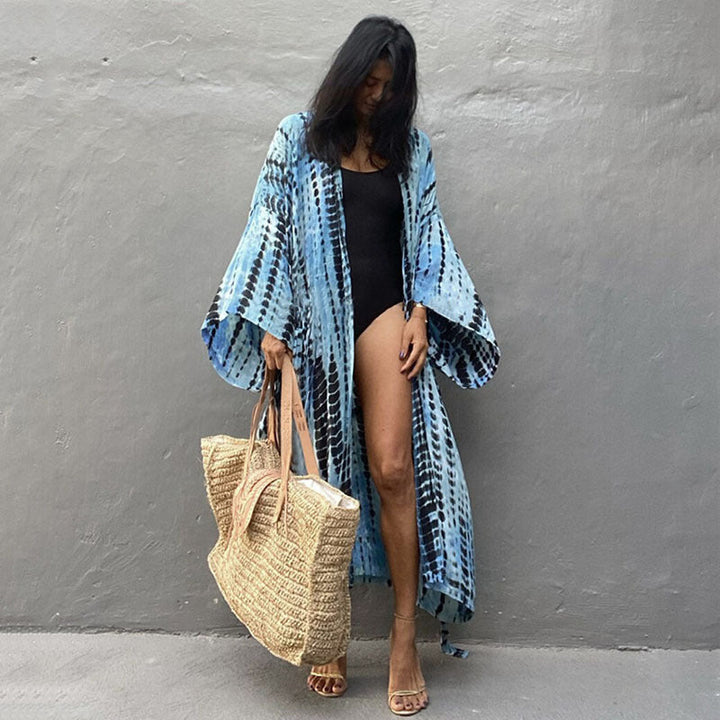 Printed Sexy Loose Sun Protection Bikini Blouse