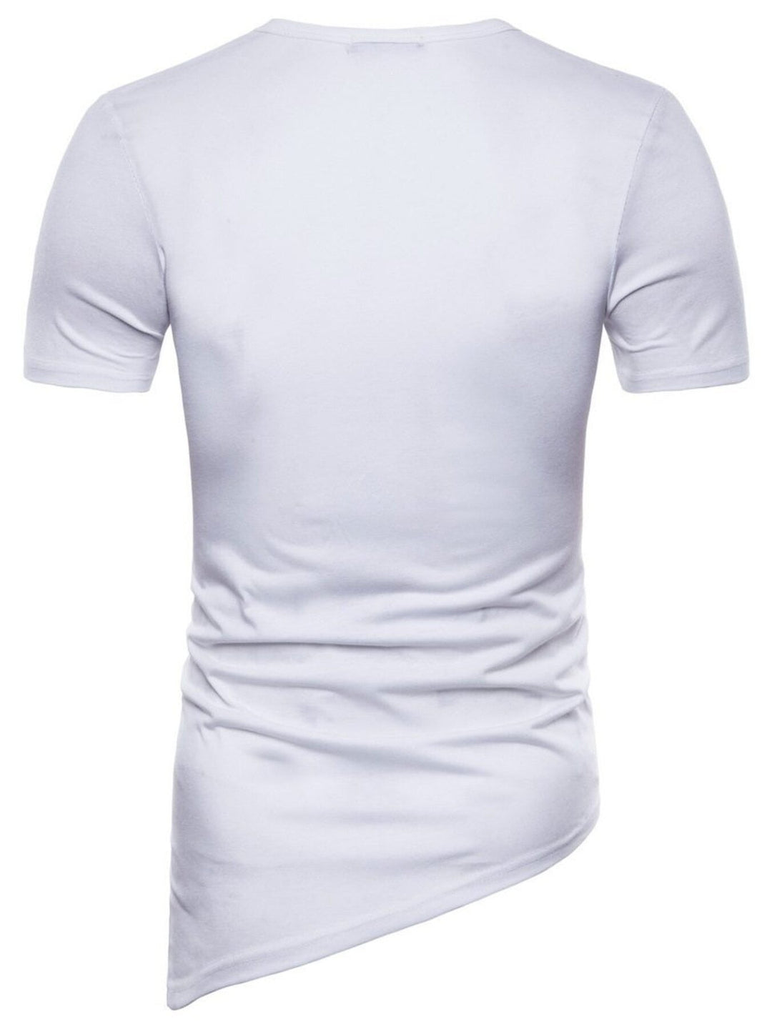 Men's Lace-Up Asymmetric Hem T-Shirt