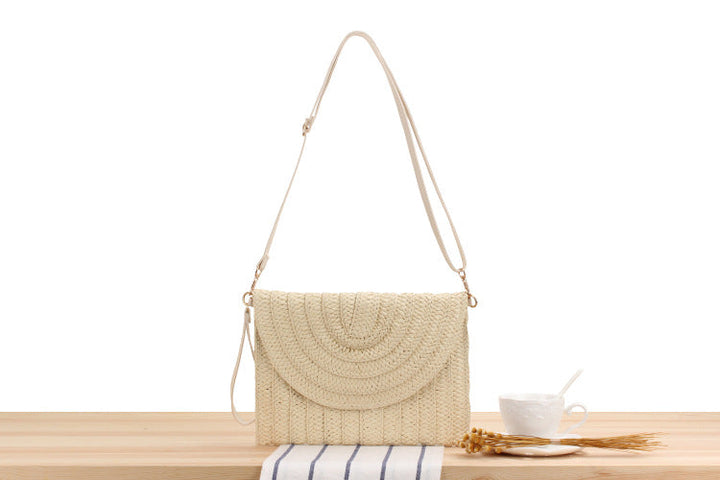 Simple Handmade Paper Braid Straw Bag Multi-Purpose Woven Bag Beach Bag Casual Women Bag