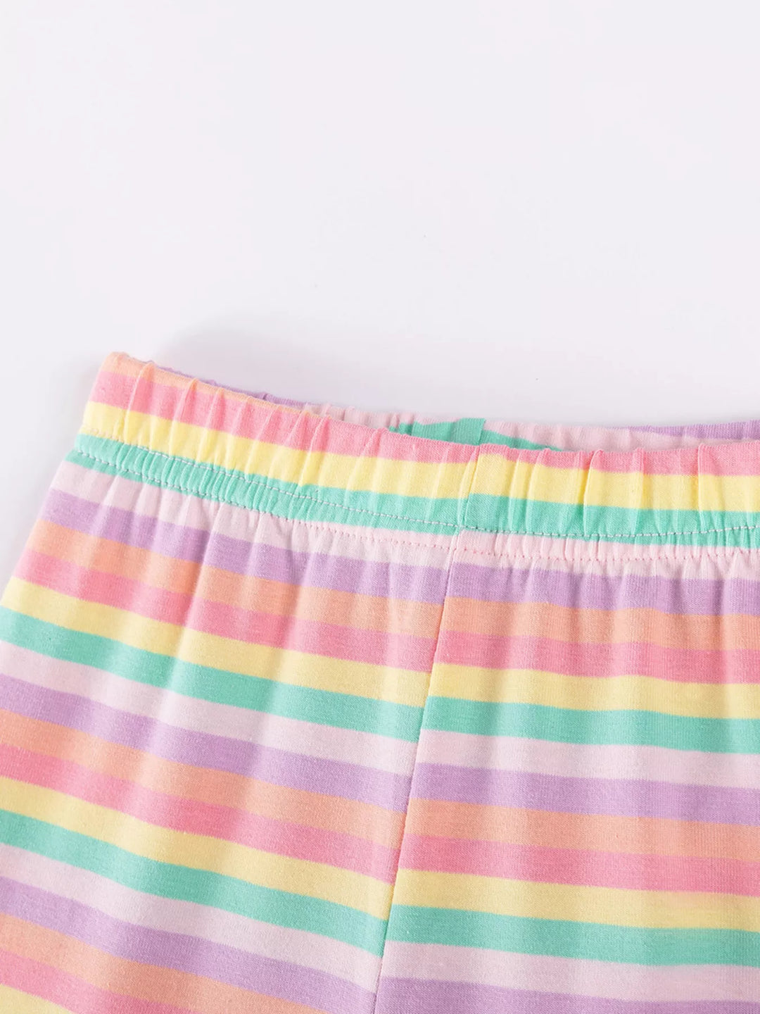 Children's Horse Applique Top & Rainbow Striped Pants Set