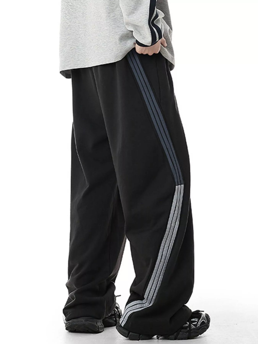 Men's Plus Size Side Striped Relaxed Fit Casual Pants