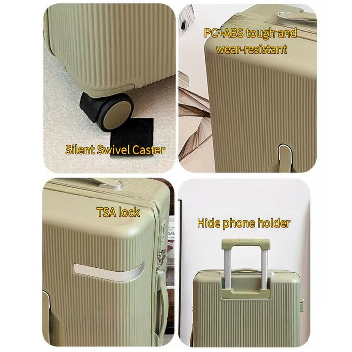 20 Inch 24 Inch Thick Luggage Compartment, Telescopic Pull Rod, Equipped With Three Handheld Handles, TSA With Phone Holder, Universal Silent Wheels, Sturdy And Durable