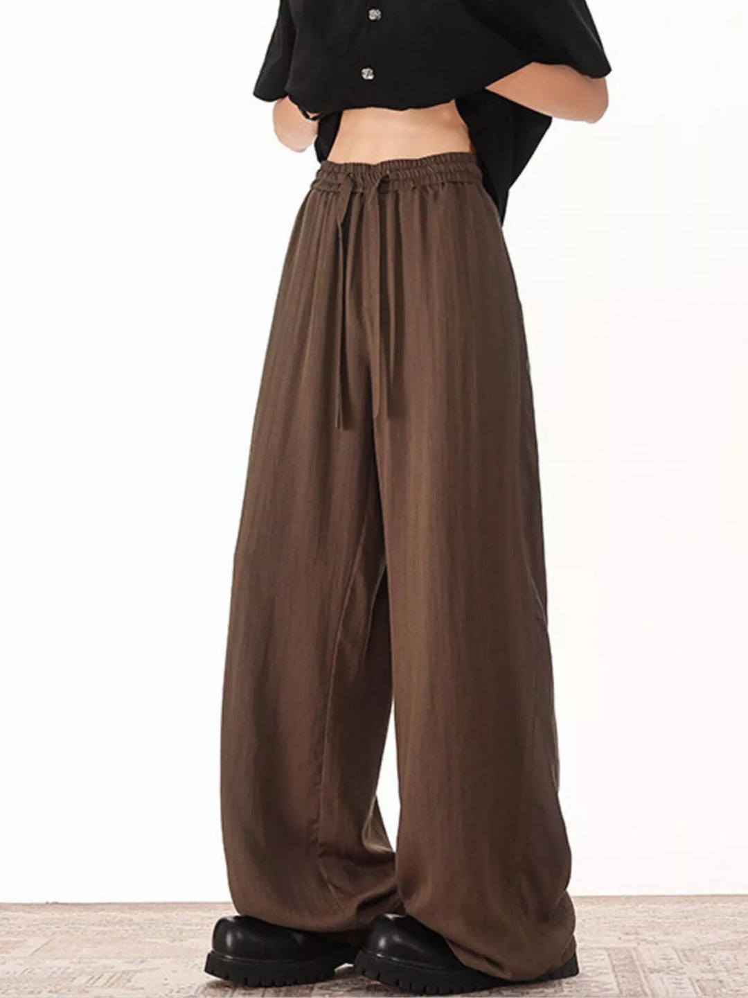 Men's Plus Size Wide Leg Drawstring Pants