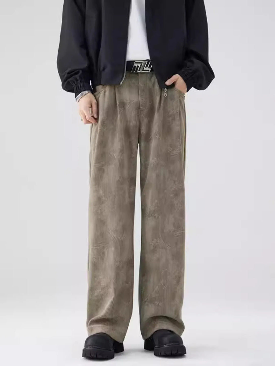 Men's Full Size Wide-Leg Relaxed Fit Pants Plus Size