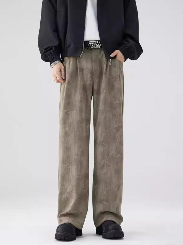 Men's Full Size Wide-Leg Relaxed Fit Pants Plus Size