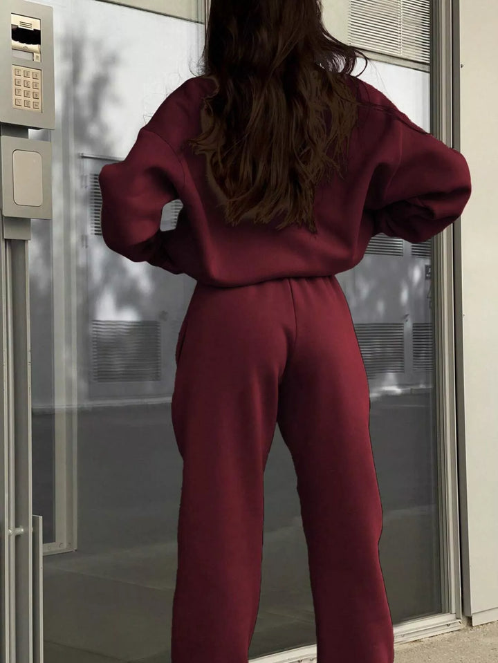 Half Zip Sweatshirt and Pants Set