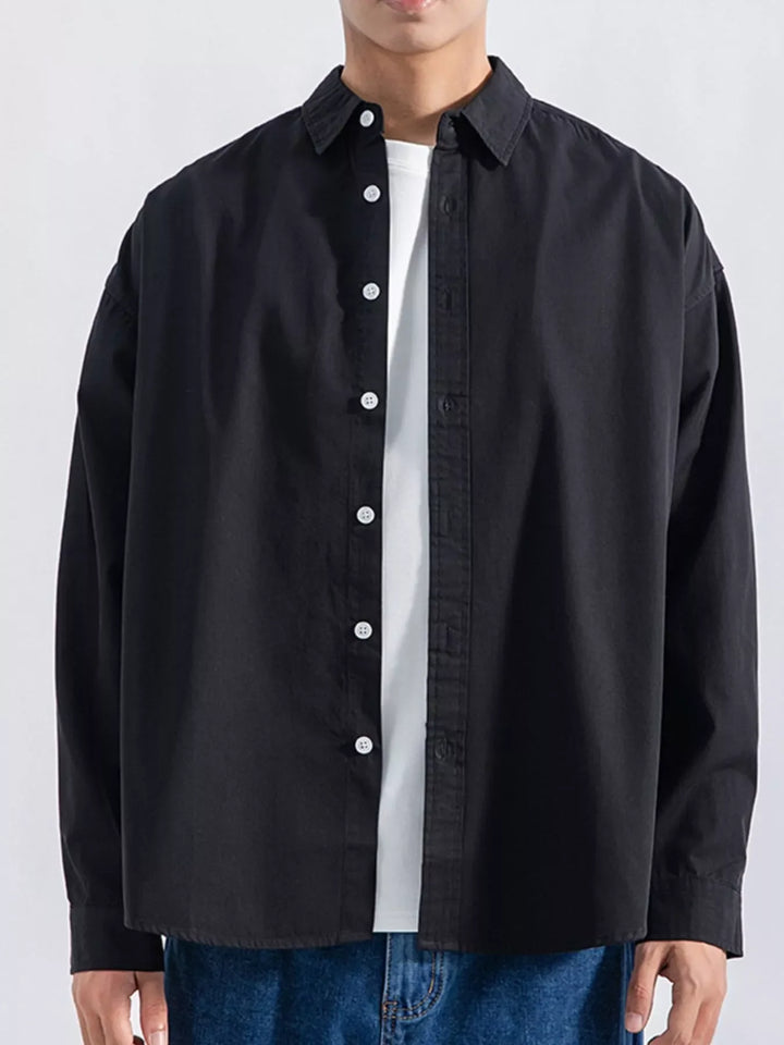 Men's Plus Size Button Up Long Sleeve Shirt