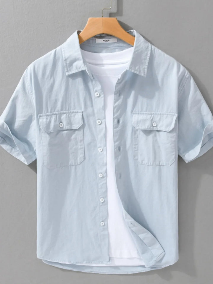 Men's Plus Size Button Up Short Sleeve Shirt
