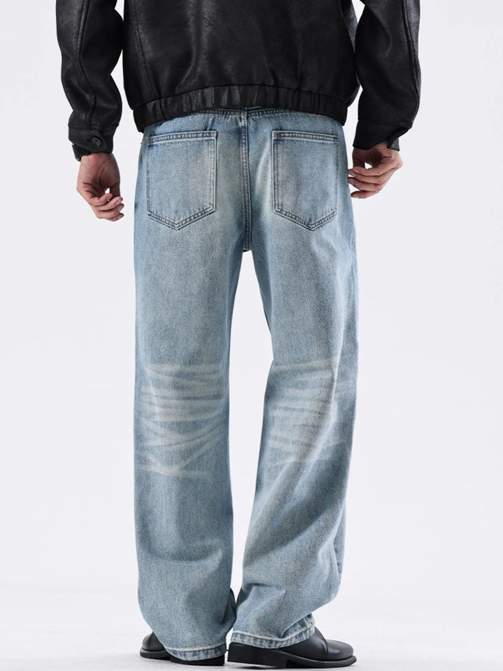 Men's Full Size Washed Wide Leg Relaxed Fit Jeans