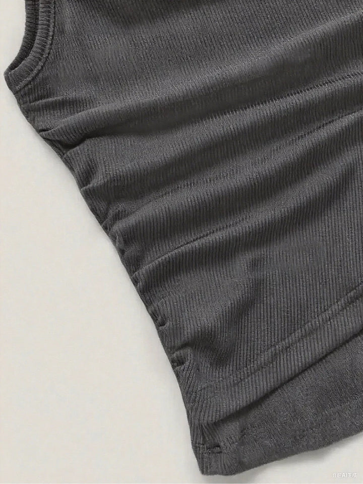 Side Tie Round Neck Tank and Pants Set