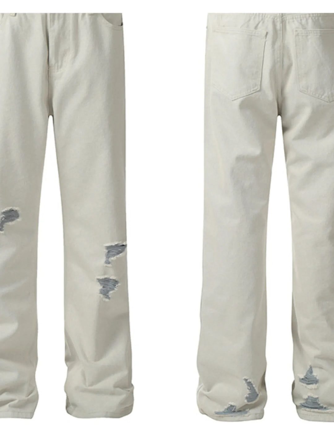 Men's Distressed Wash Straight Leg Jeans