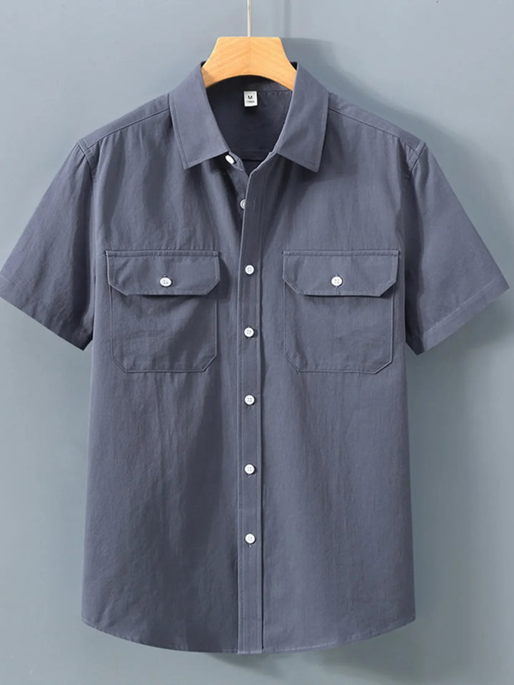 Men's Plus Size Button Up Short Sleeve Shirt