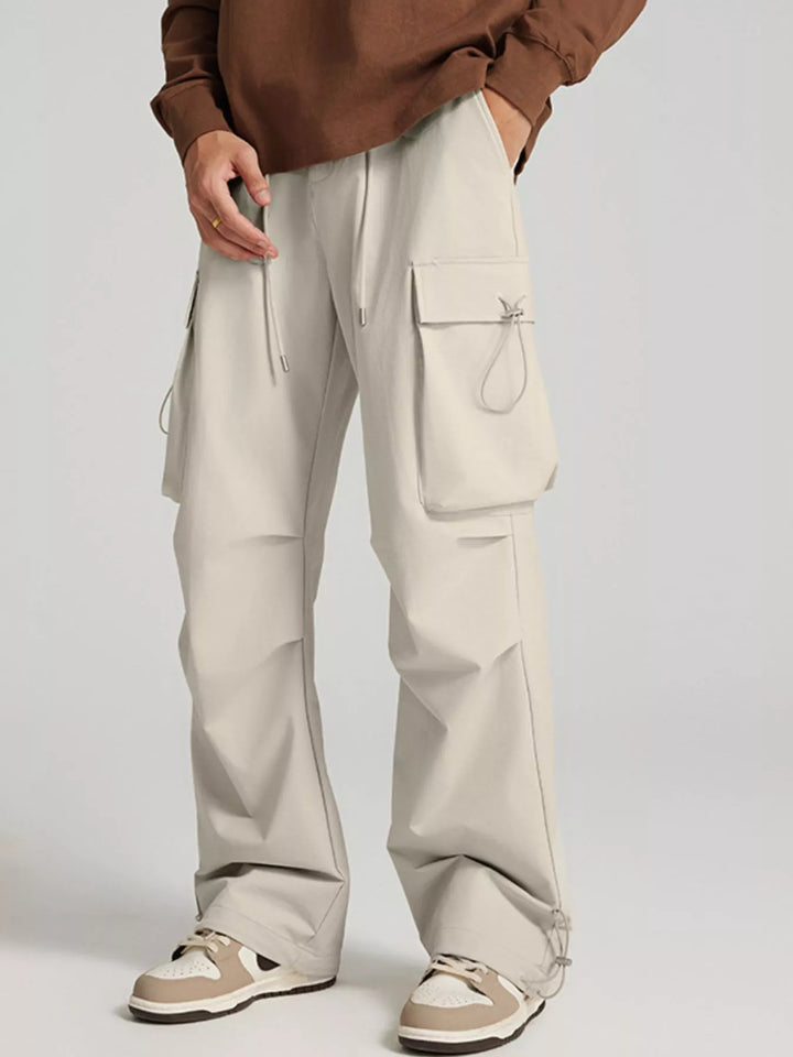 Men's Wide Leg Pants with Cargo Pockets