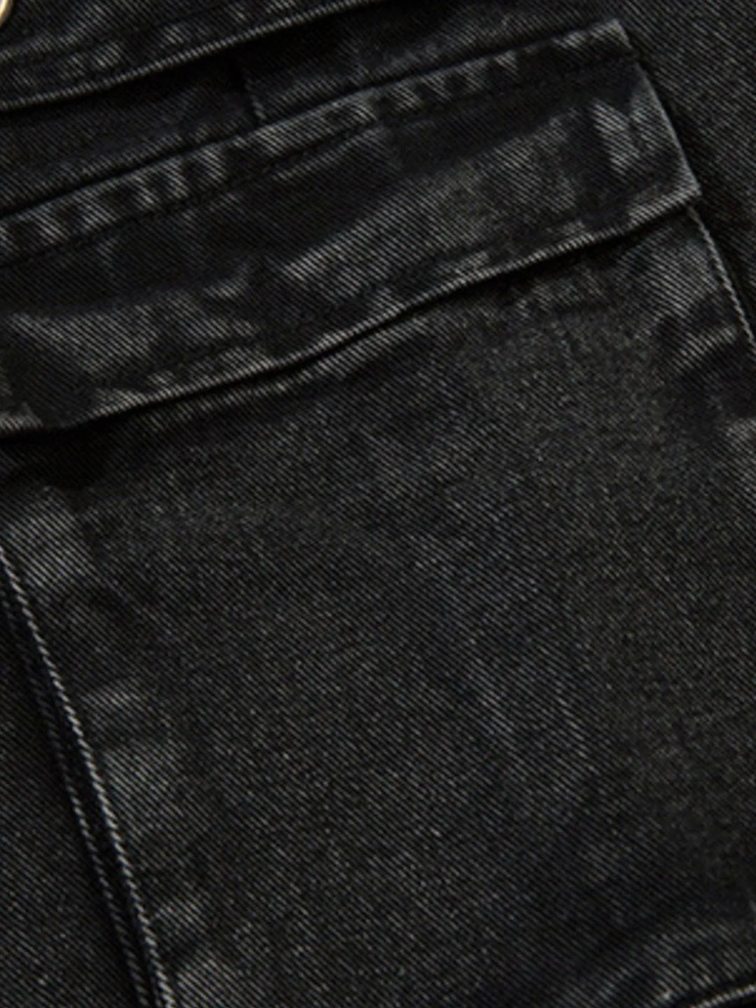 Men's Wide Leg Cargo Denim Jeans with Multi Pockets