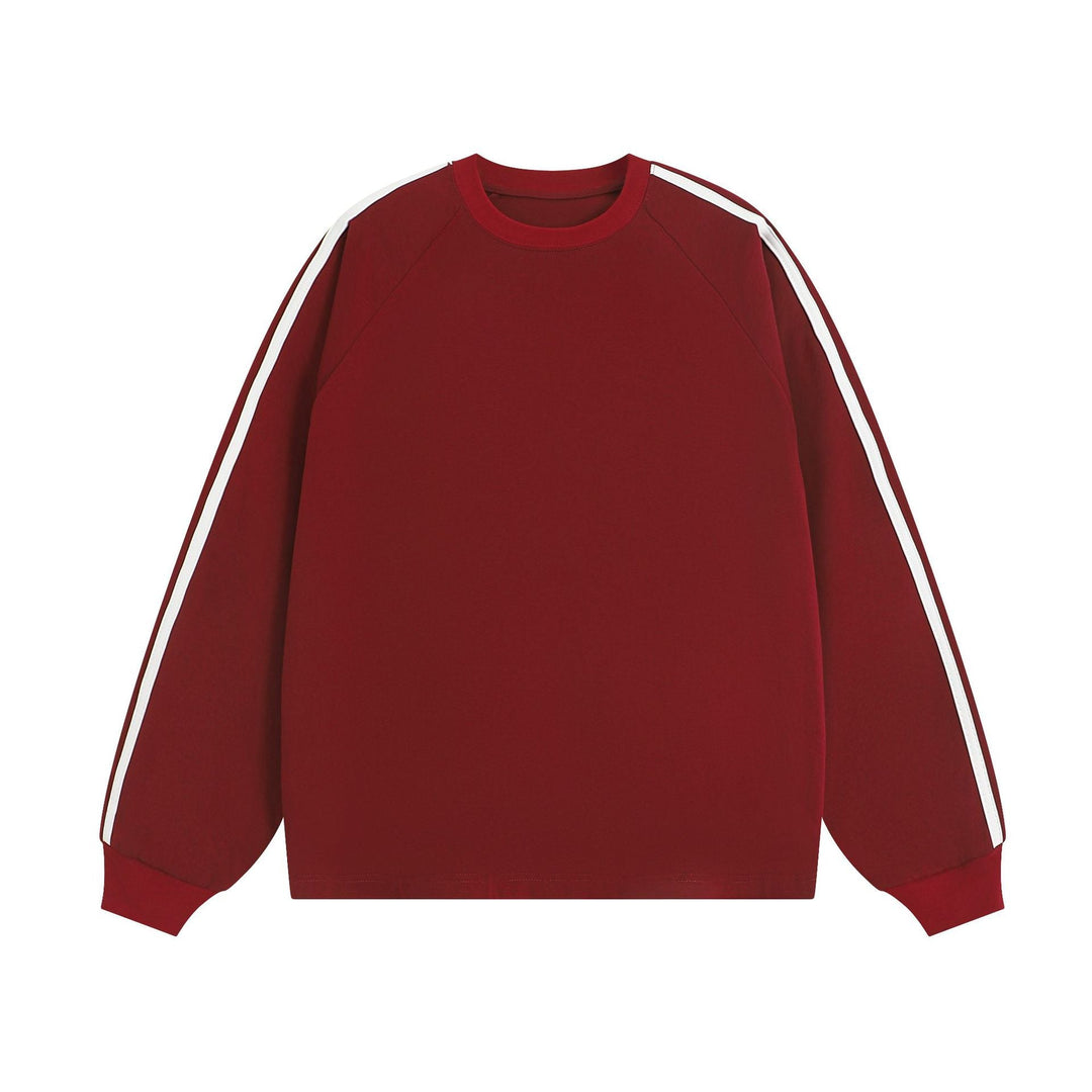 American-style Retro Three-bar Long-sleeved T-shirt For Men