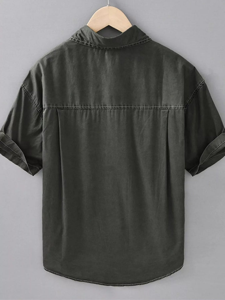 Men's Plus Size Button Up Short Sleeve Shirt